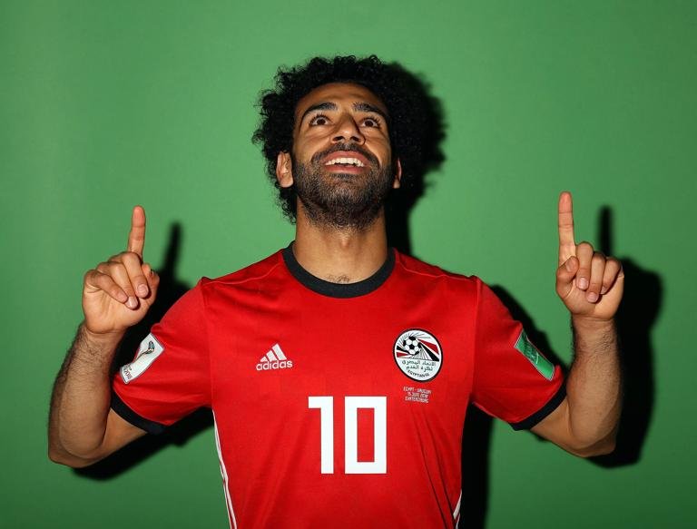 GROZNY, RUSSIA - JUNE 11: Mohamed Salah #10 of Egypt poses during the official FIFA World Cup 2018 portrait session at The Local hotel on June 11, 2018 in Grozny, Russia. (Photo by Jamie Squire - FIFA/FIFA via Getty Images)
