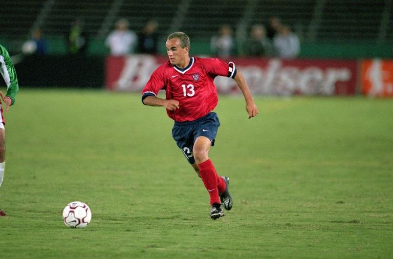25 Oct 2000: Landon Donovan #13 of the USA runs after the ball during the game against Mexico at the Los Angeles Coliseum in Los Angeles, California. The USA defeated Mexico 2-0.Mandatory Credit: Jeff Gross /Allsport